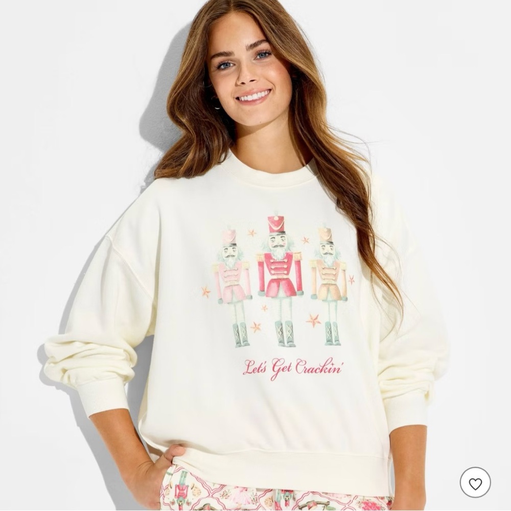 Viral TikTok Target Women's Nutcracker Print Fleece Sweatshirt - Small